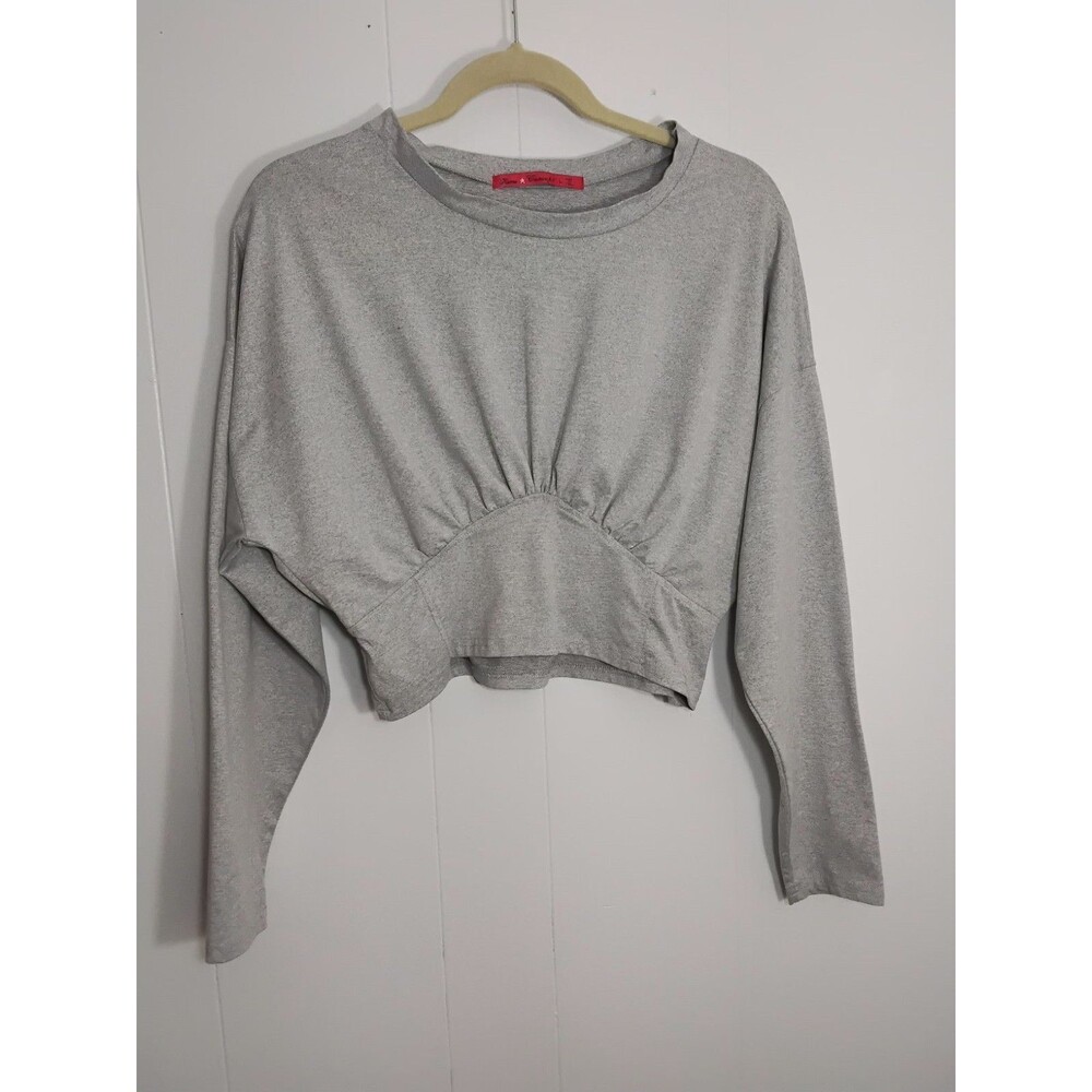 Roma Concepts Collection Long Sleeve Crop Pullover Top, Women's Size L - H Grey